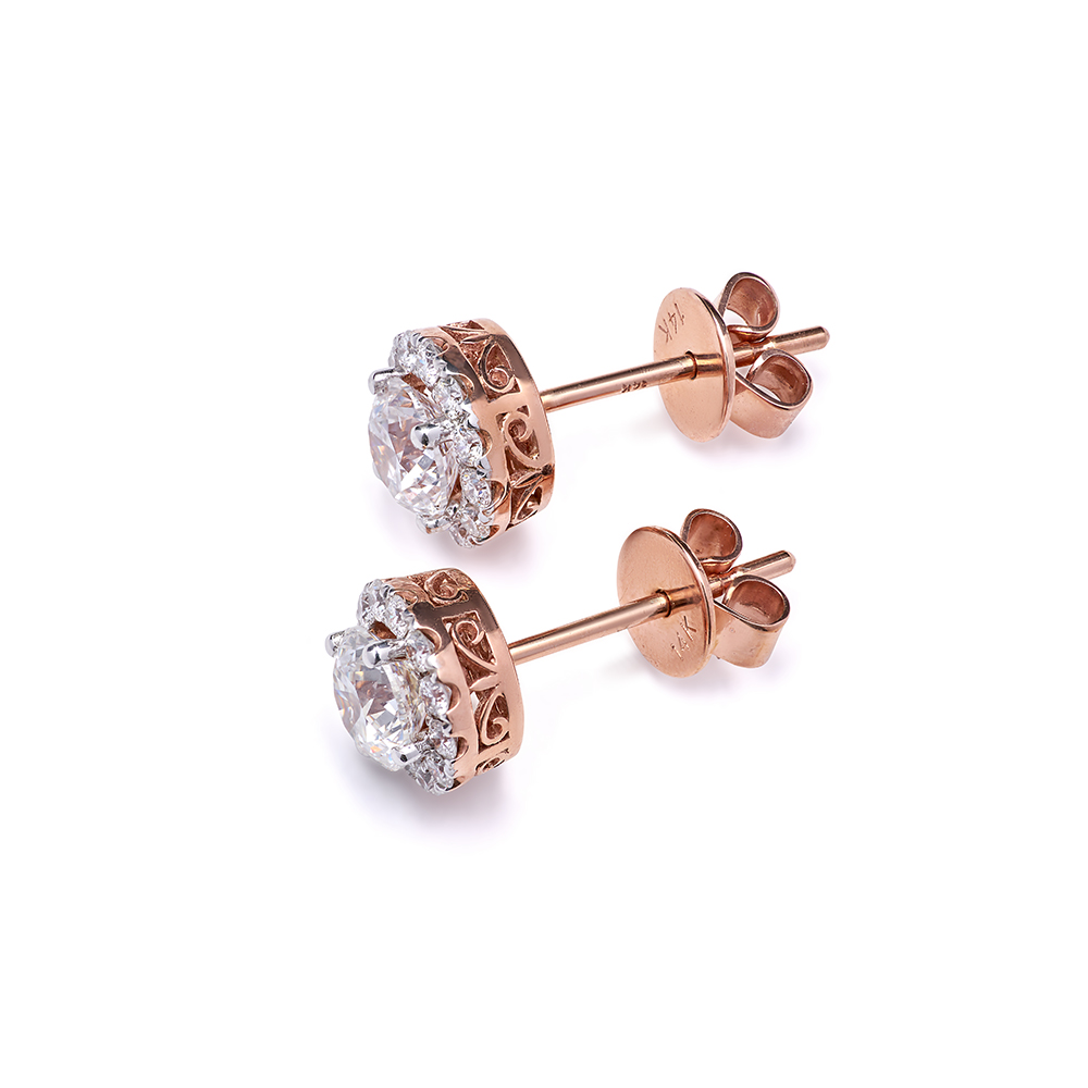 Clara By Martin Binder Diamond Halo Earrings (1.20 Ct. Tw.)