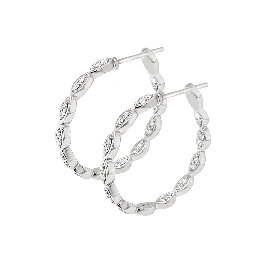 Clara By Martin Binder Diamond Hoop Earrings (0.36 Ct. Tw.)