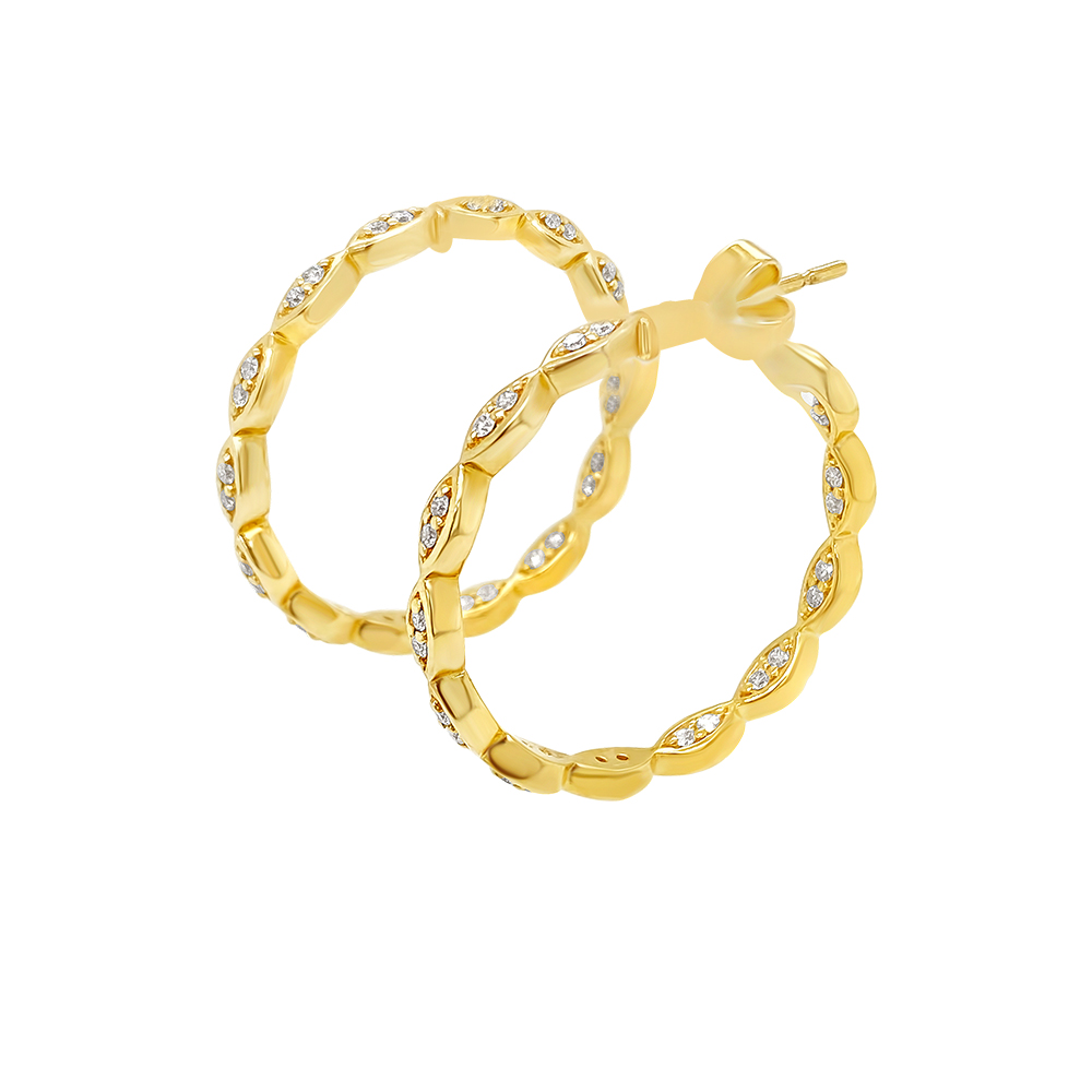 Clara By Martin Binder Diamond Hoop Earrings (0.36 Ct. Tw.)