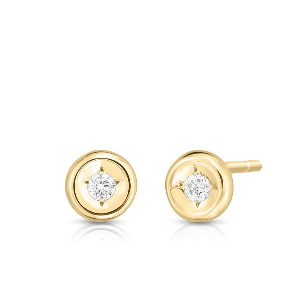 Roberto Coin Yellow Gold Diamond Earrings (0.08 Ct. Tw.)