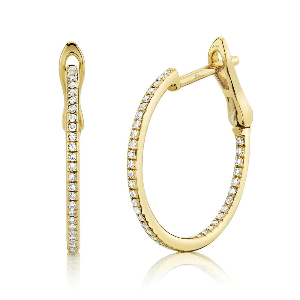 Shy Creation Diamond Hoop Earrings