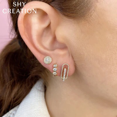 Shy Creation Diamond Stud Earrings (0.40 Ct)