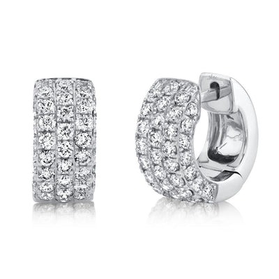 Shy Creation Diamond Pave Huggie Earrings (1.17 Ct)