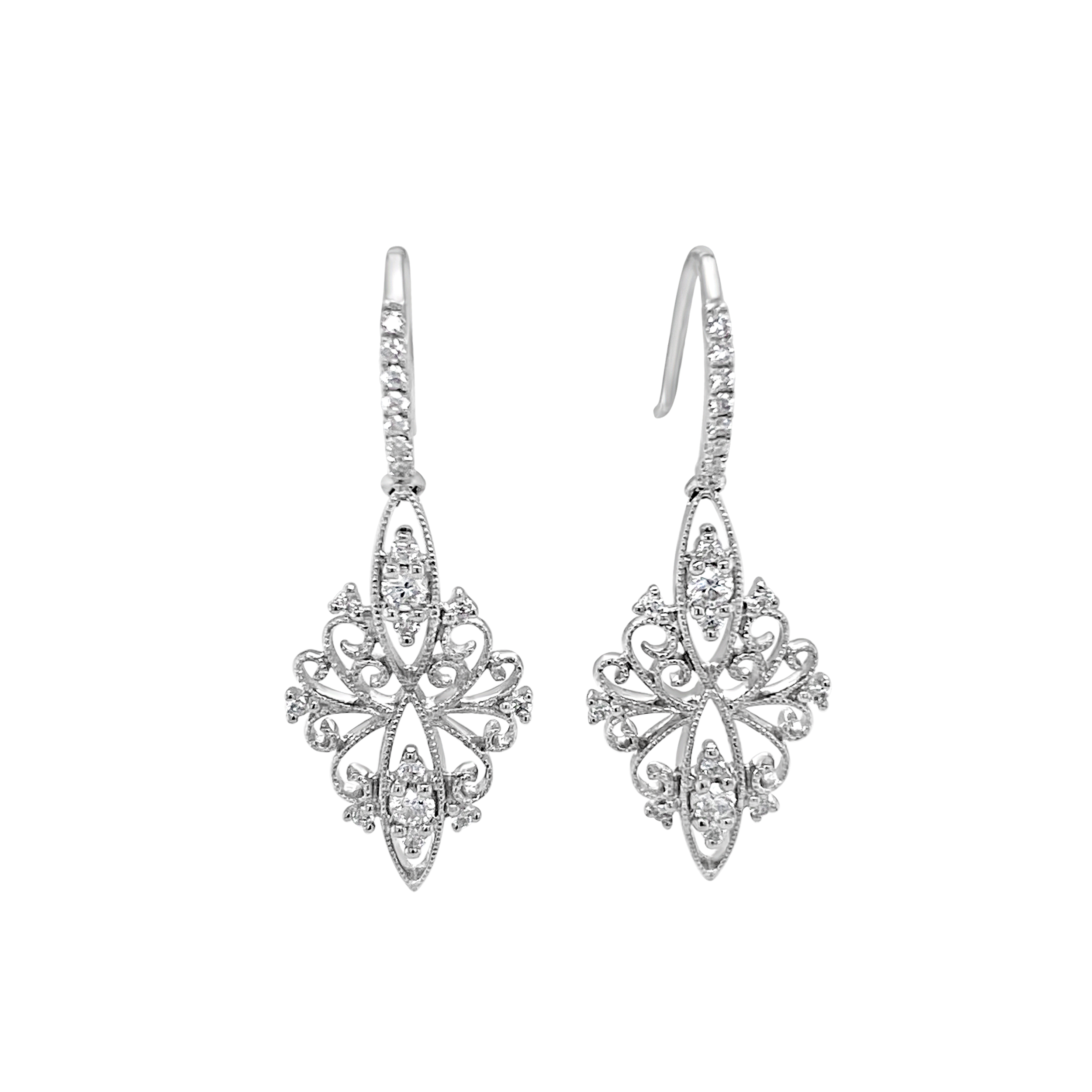 Clara By Martin Binder Diamond Filigree Dangle Earrings (0.33 Ct. Tw.)