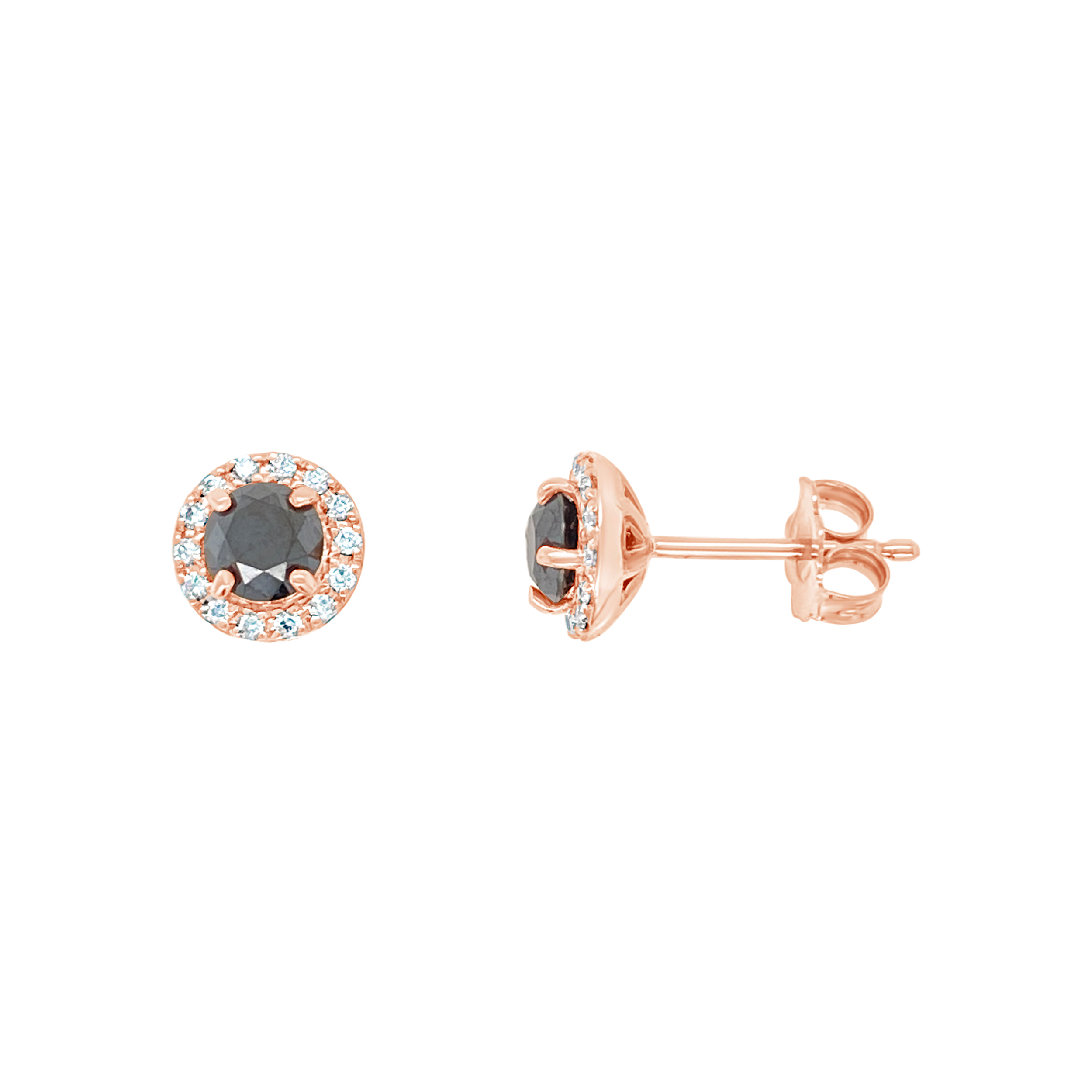 Clara By Martin Binder Black Diamond Halo Stud Earrings (1.0 Ct. Tw.)