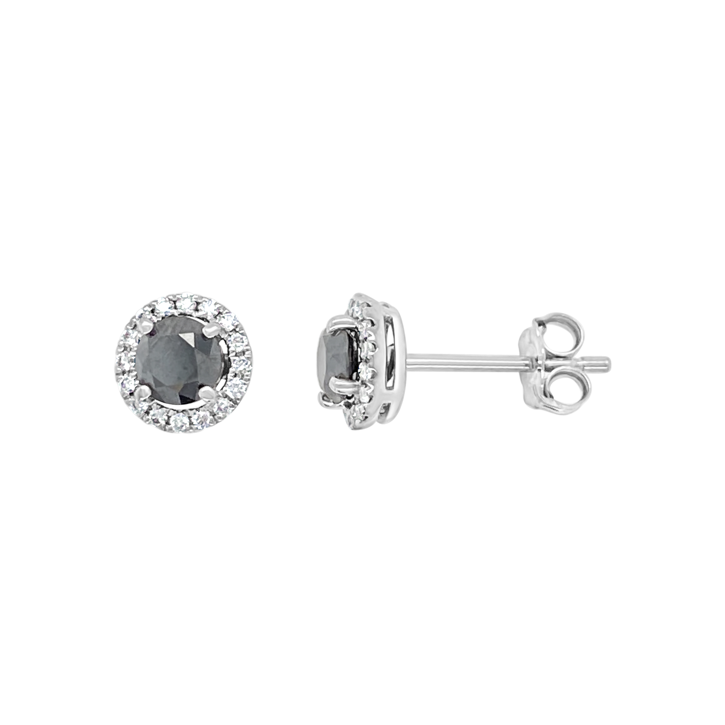 Clara By Martin Binder Black Diamond Halo Stud Earrings (0.96 Ct. Tw.)