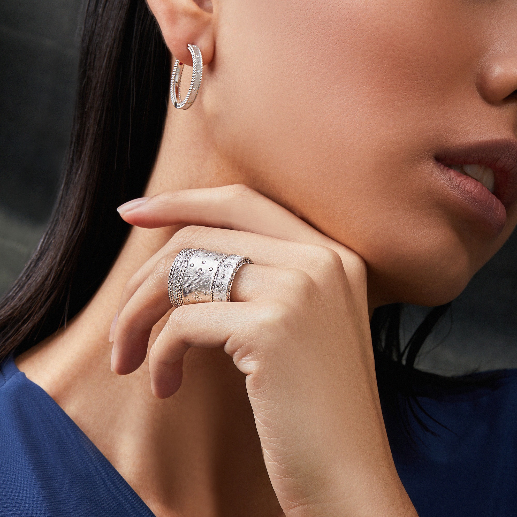 Roberto Coin Princess Diamond Hoop Earrings