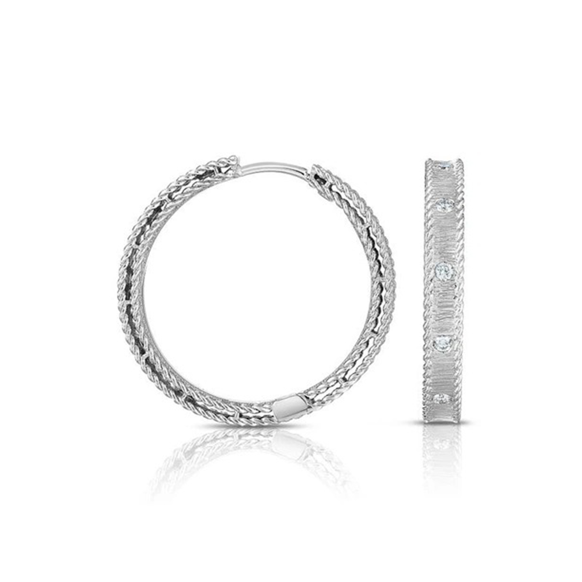 Roberto Coin Princess Diamond Hoop Earrings