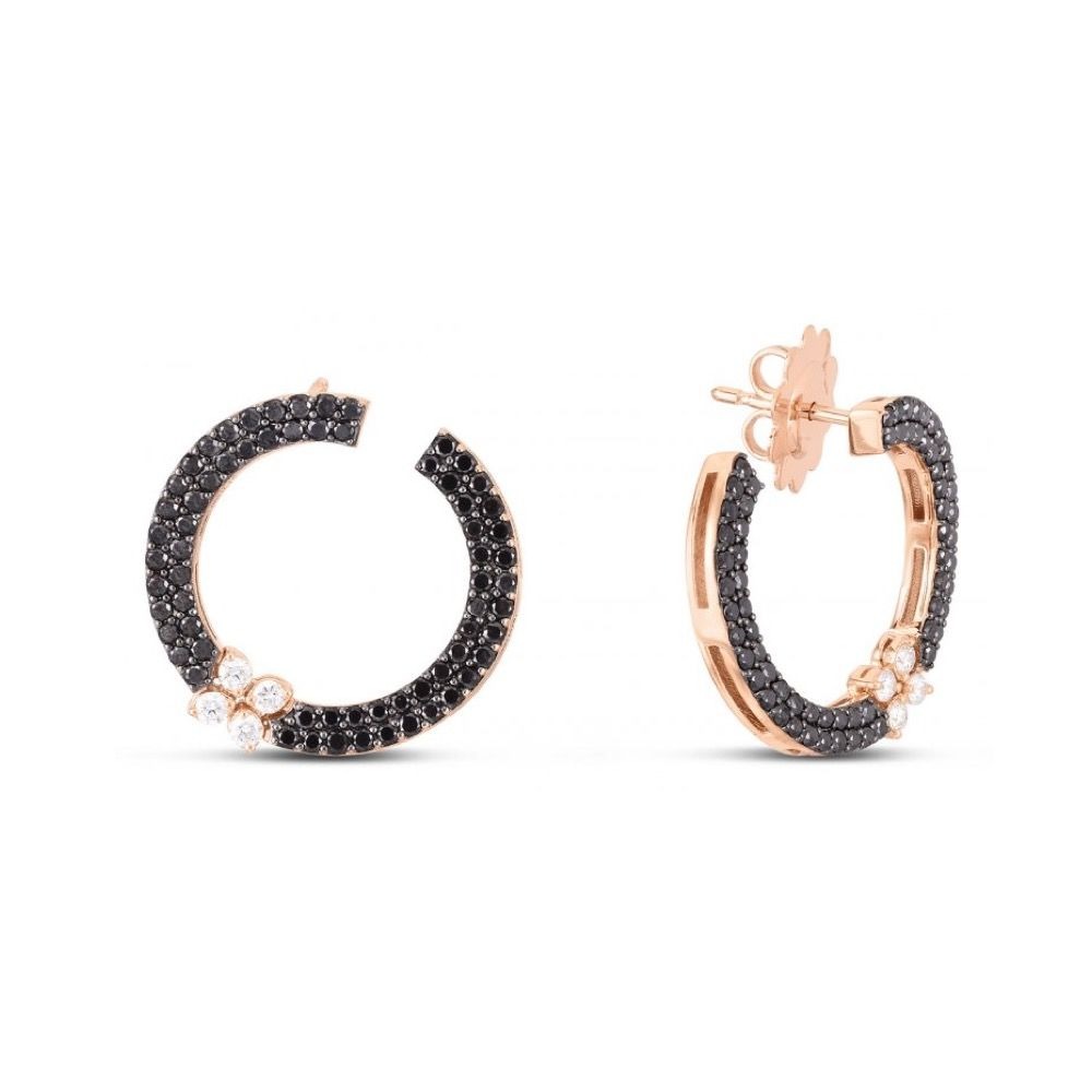 Roberto Coin Love In Verona Black Diamond Earrings