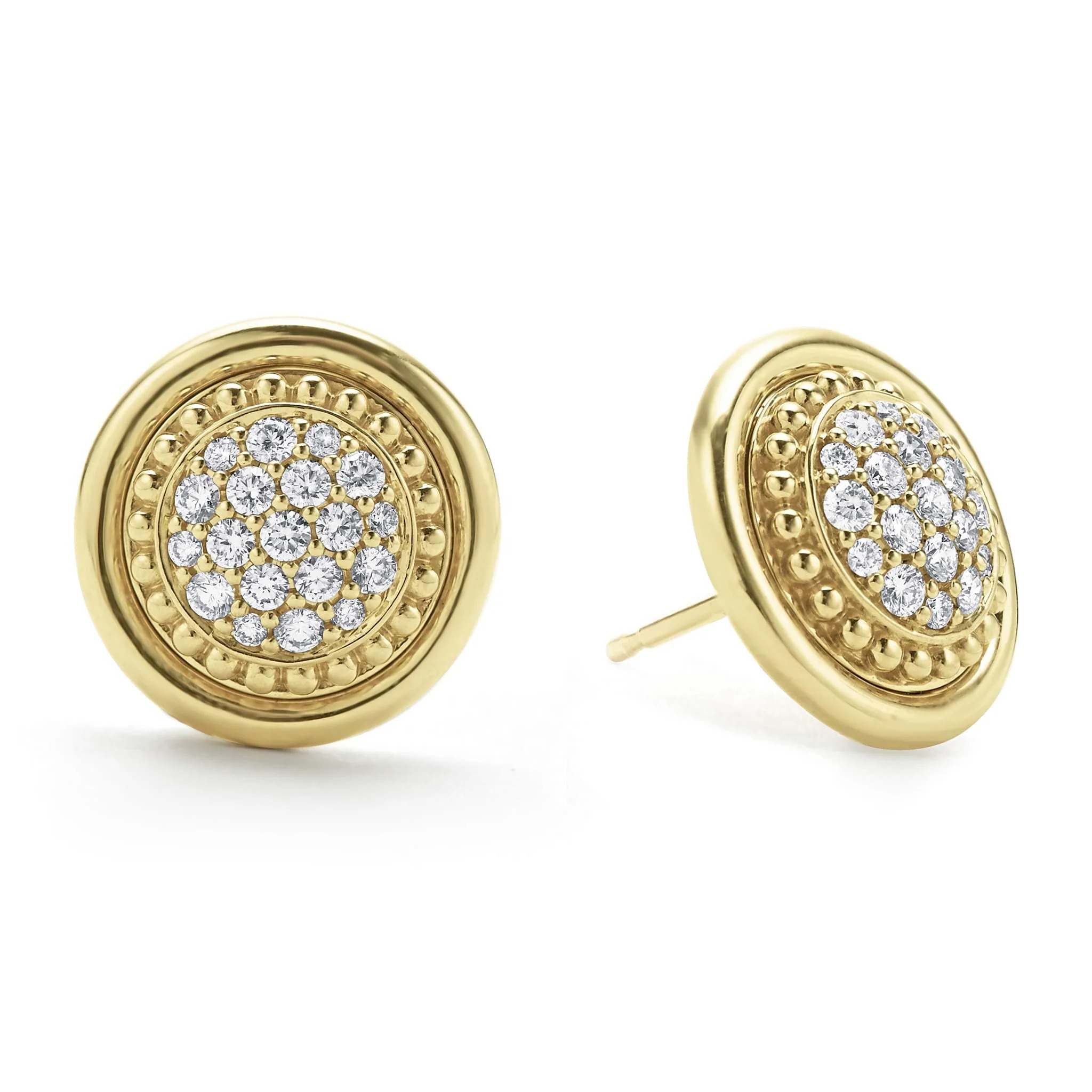 Lagos Meridian 18k Gold Diamond Stud Earrings