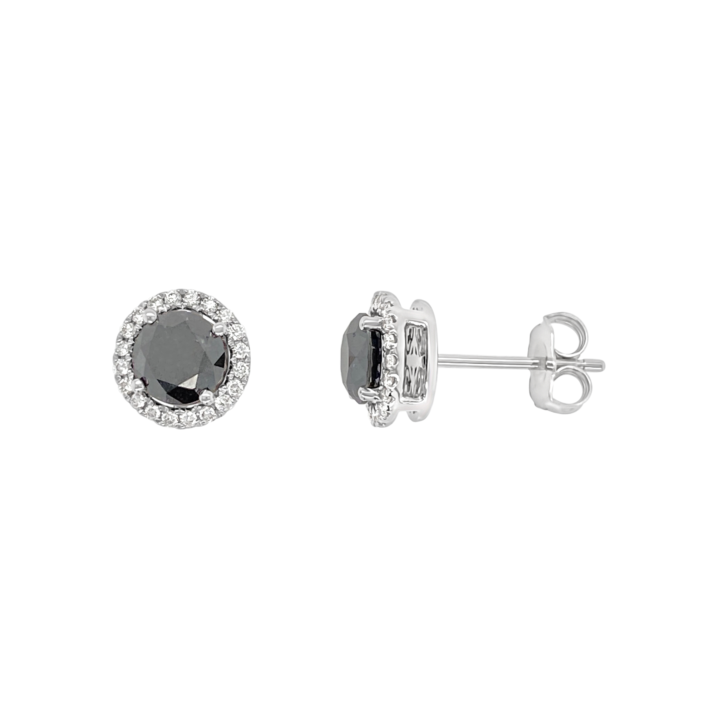 Clara By Martin Binder Black Diamond Halo Stud Earrings (2.30 Ct. Tw.)