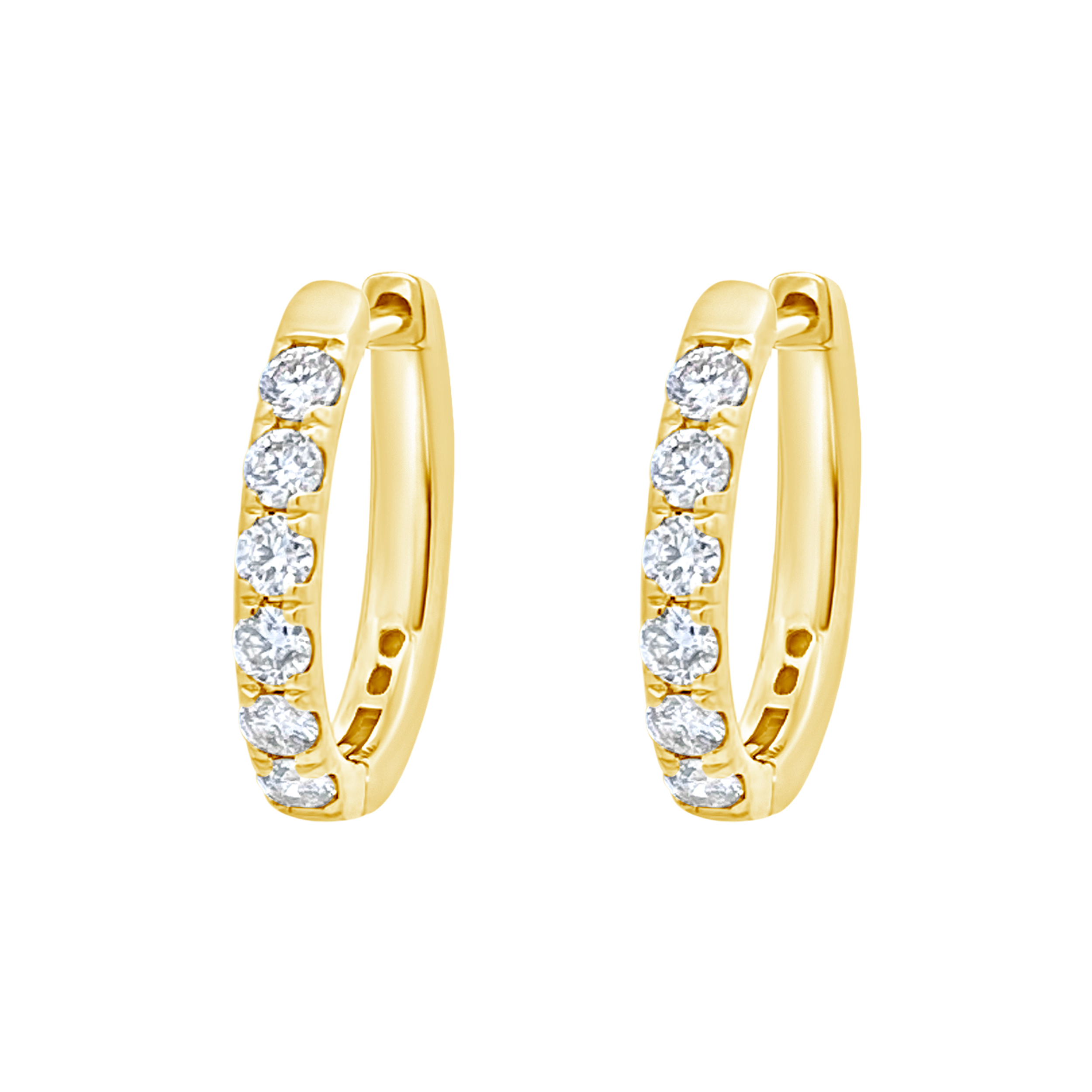Clara By Martin Binder Oval Diamond Hoop Earrings (0.55 Ct. Tw.)