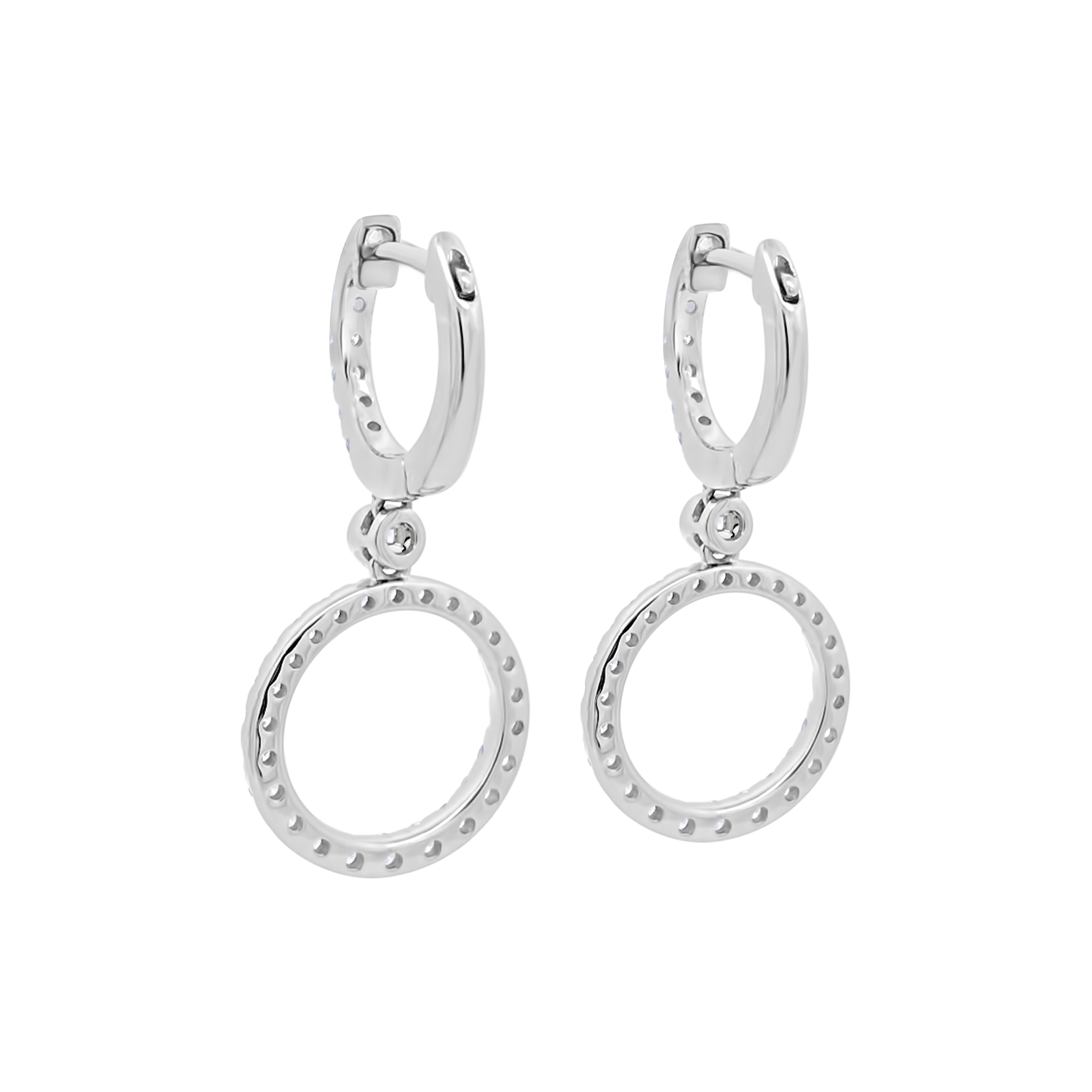 Clara By Martin Binder Diamond Circle Dangle Earrings (1.01 Ct. Tw.)