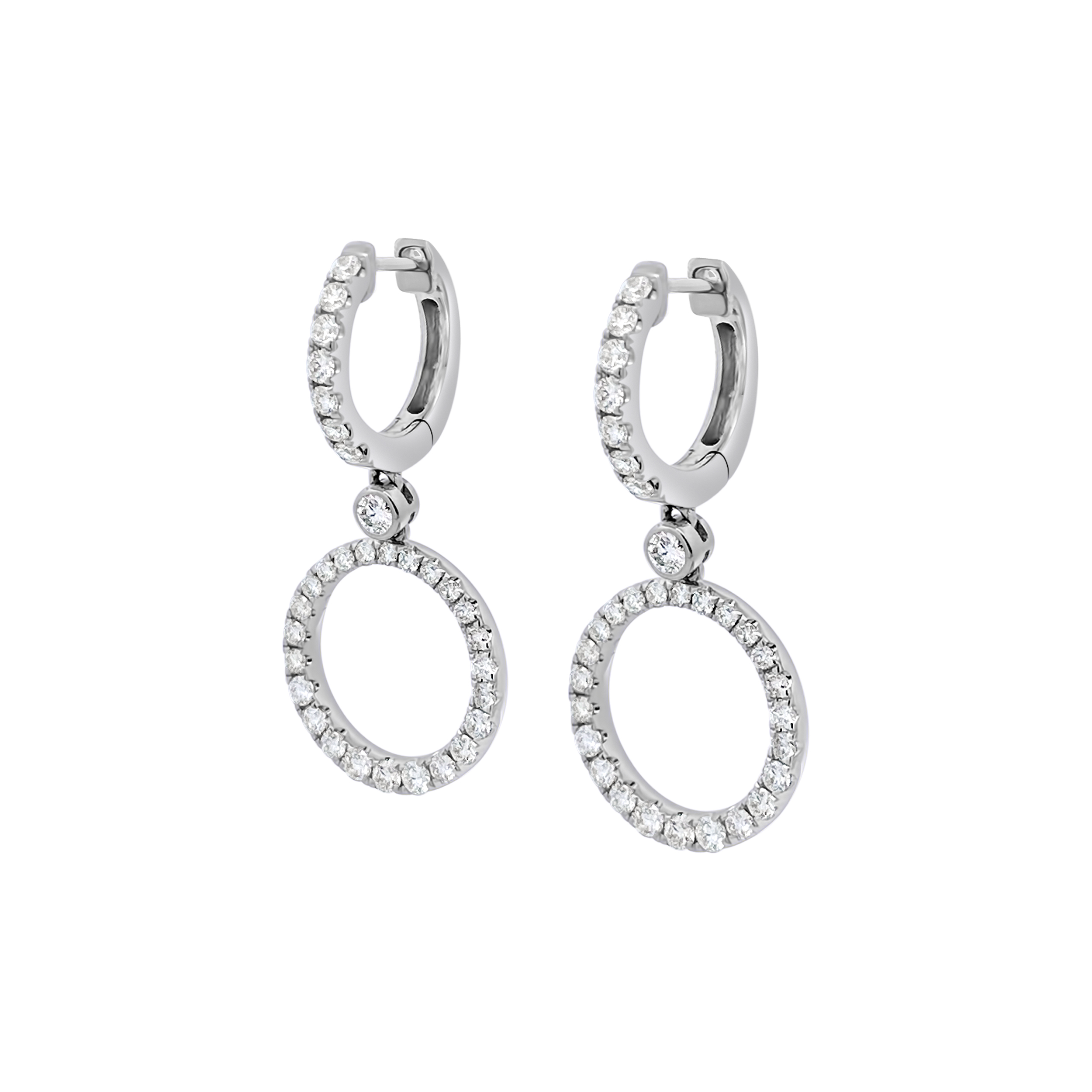 Clara By Martin Binder Diamond Circle Dangle Earrings (1.01 Ct. Tw.)