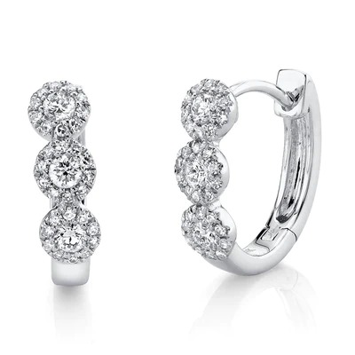 Shy Creation Diamond Huggie Earrings