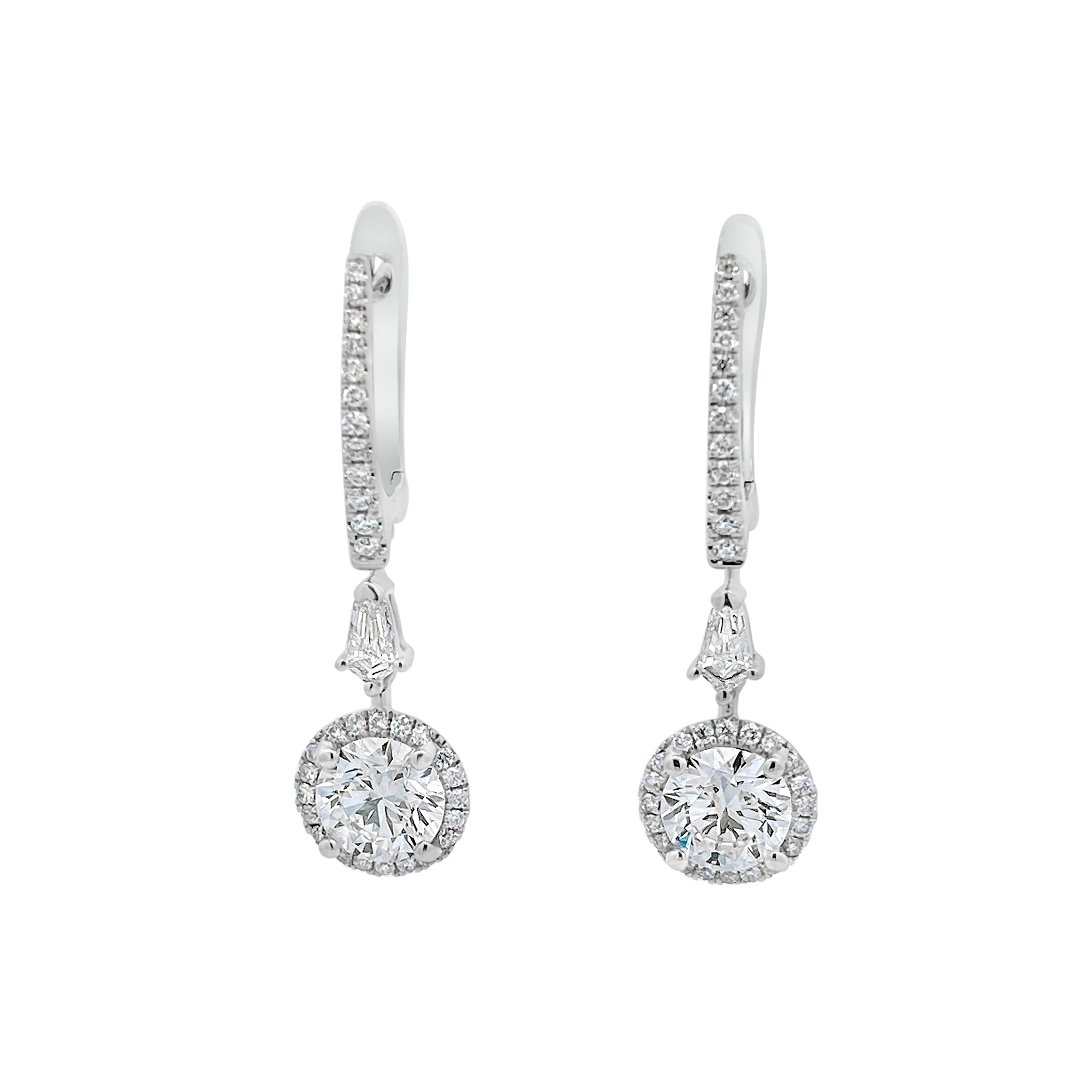 Clara By Martin Binder Diamond Halo Dangle Earrings (2.64 Ct. Tw.)