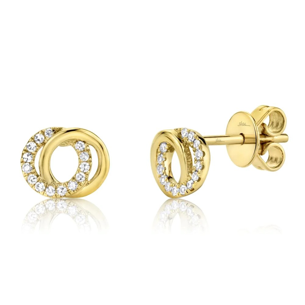 Shy Creation Diamond Love Knot Circle Earrings