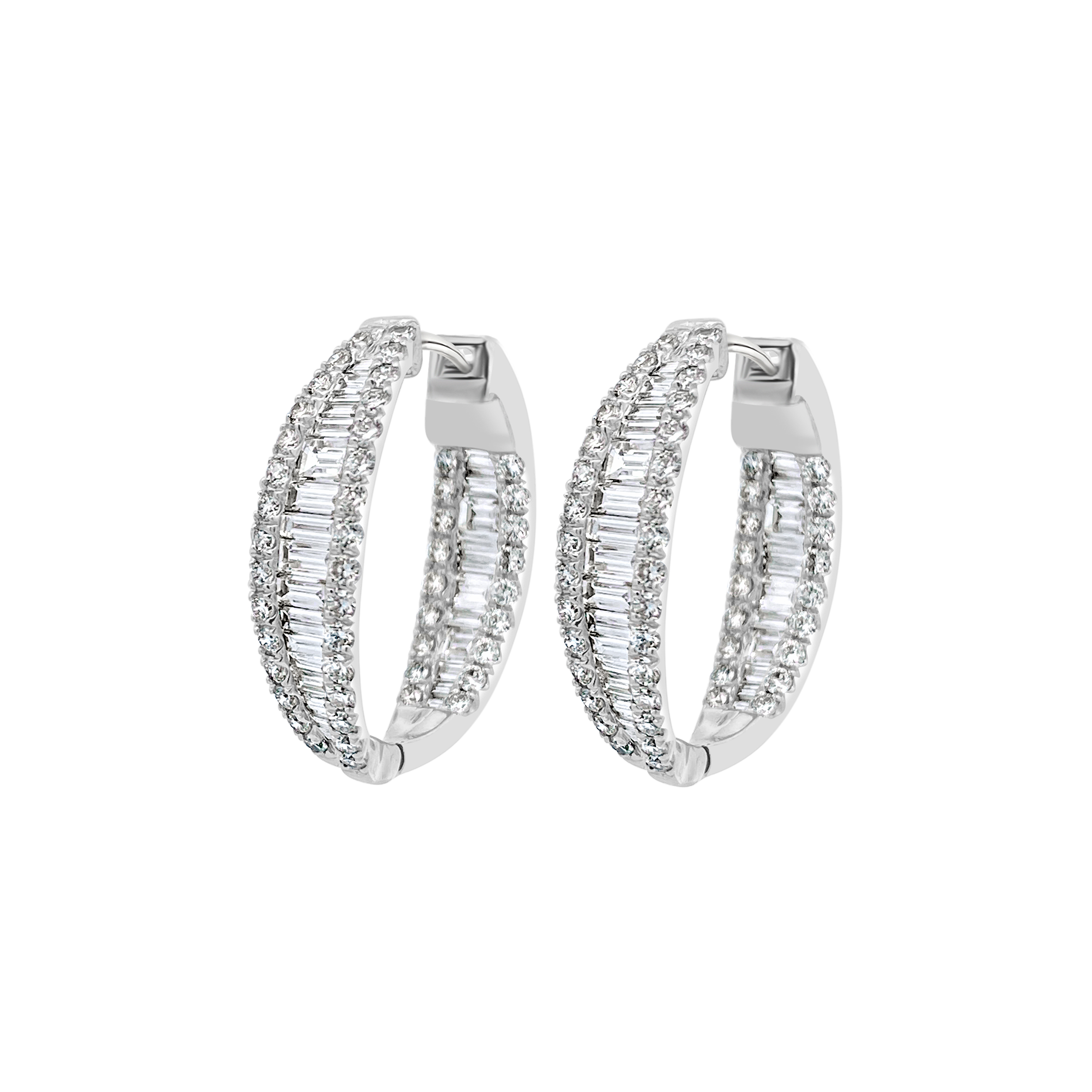 Clara By Martin Binder Diamond Baguette Hoop Earrings (3.0 Ct. Tw.)