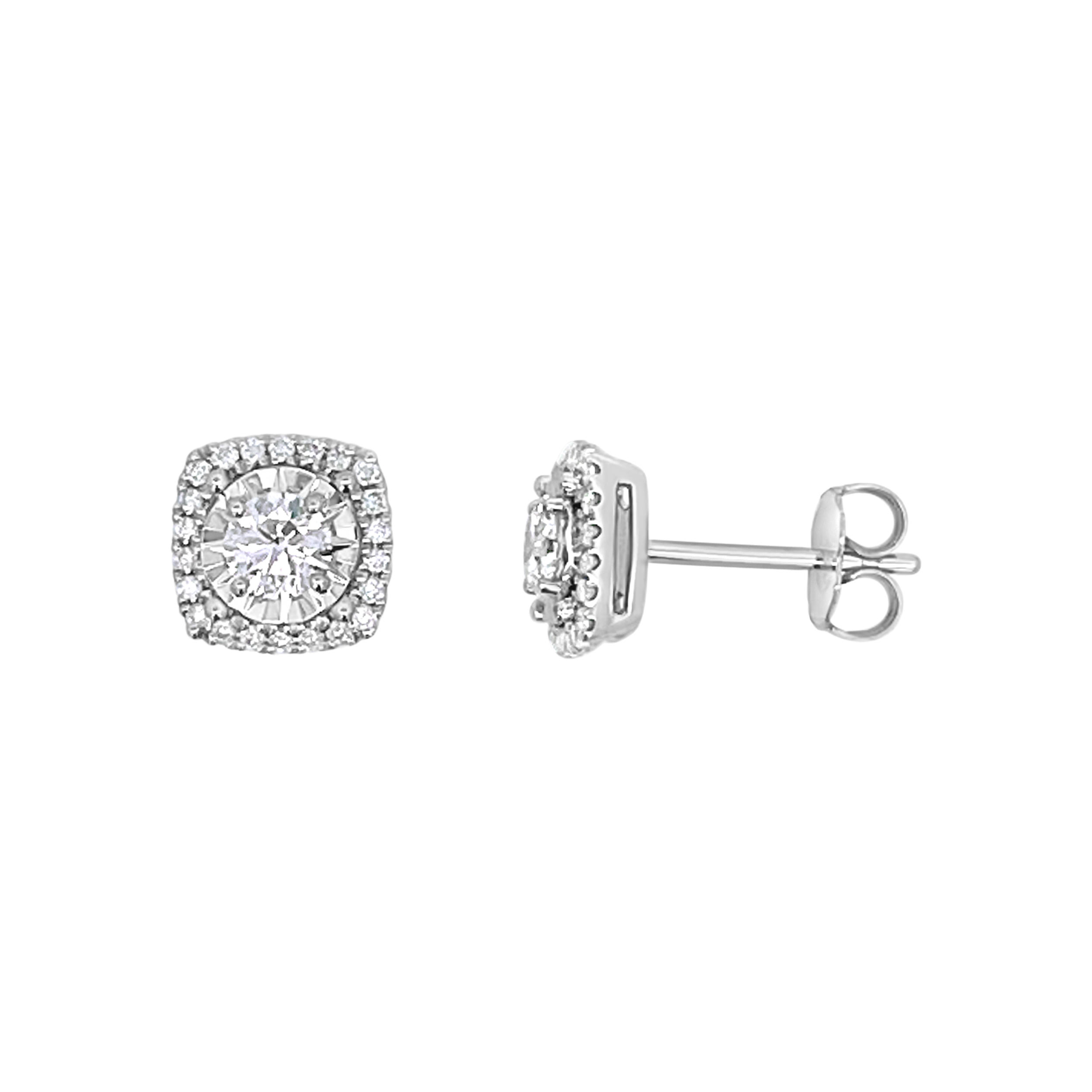 Clara By Martin Binder Diamond Halo Stud Earrings (0.82 Ct. Tw.)