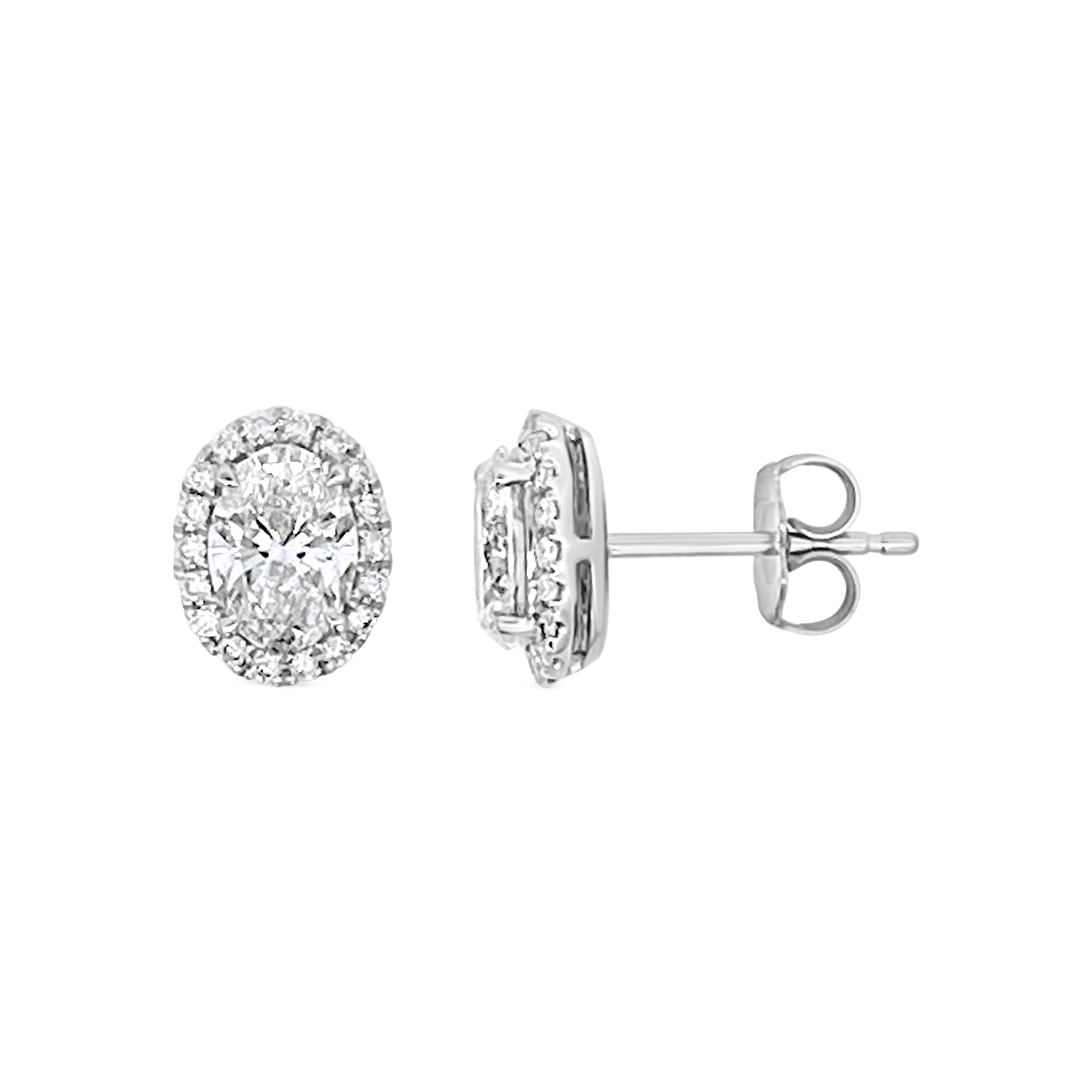 Clara By Martin Binder Oval Diamond Halo Stud Earrings (1.85 Ct. Tw.)