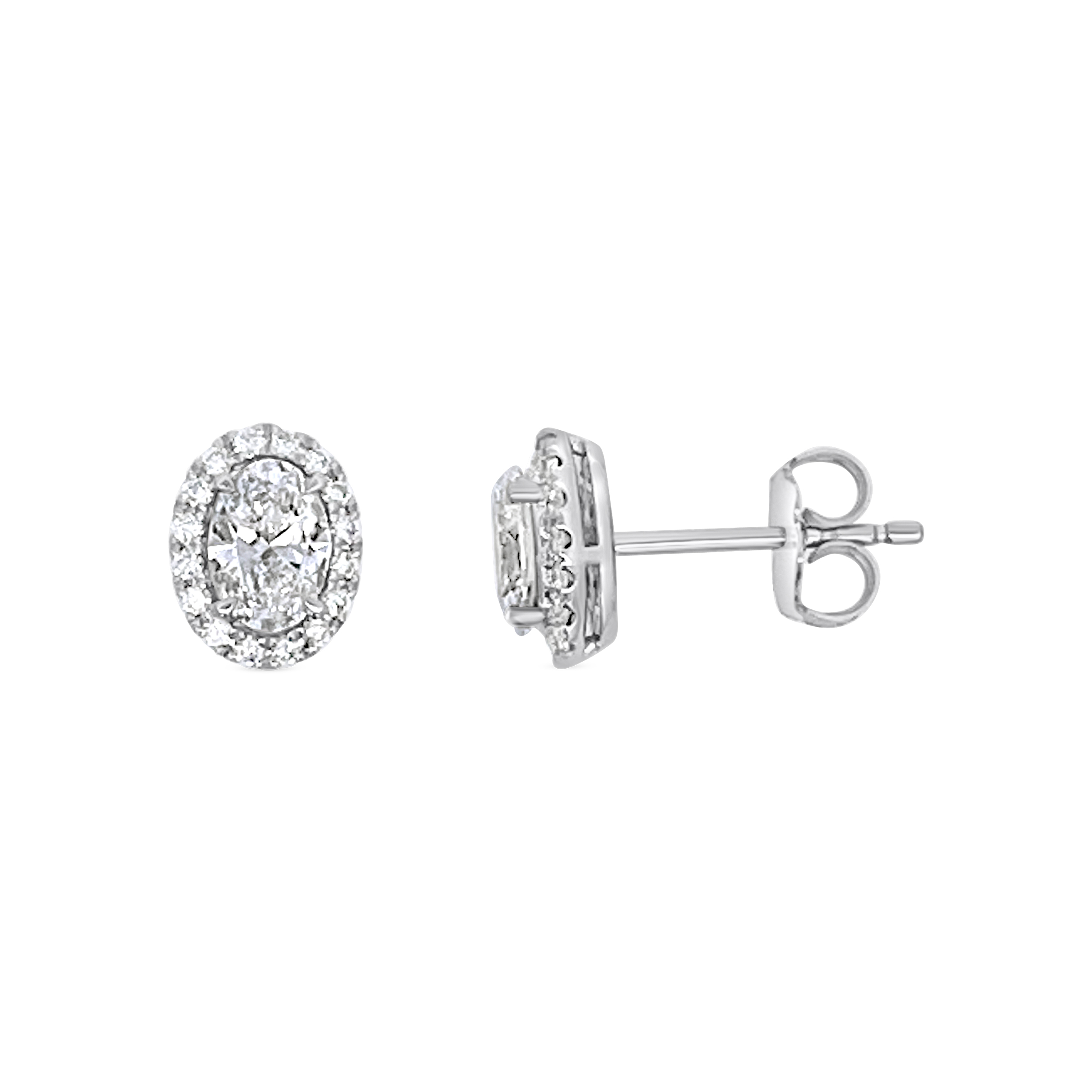 Clara By Martin Binder Oval Diamond Halo Stud Earrings (1.21 Ct. Tw.)