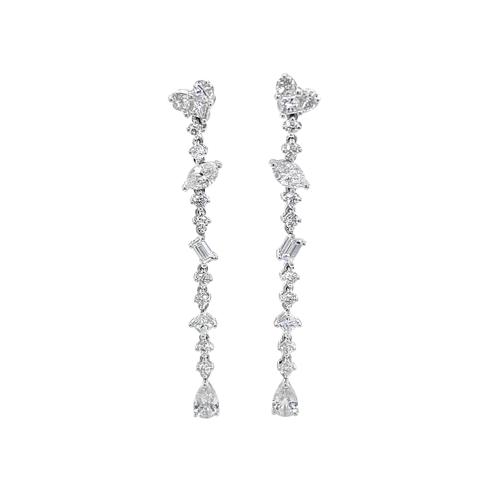 Clara By Martin Binder Mixed Cut Diamond Dangle Earrings (0.92 Ct. Tw.)