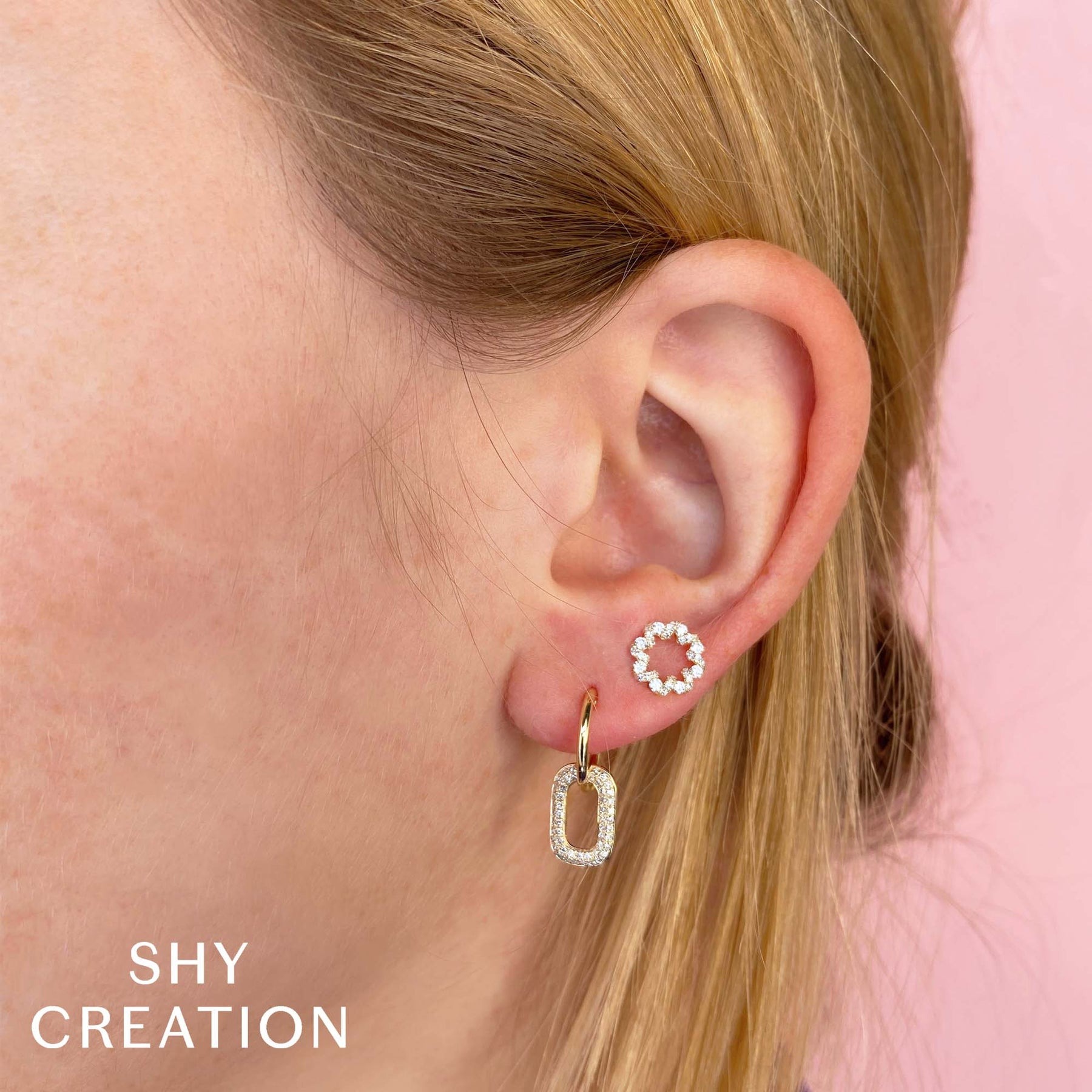 Shy Creation Kate Diamond Pave Dangle Earrings