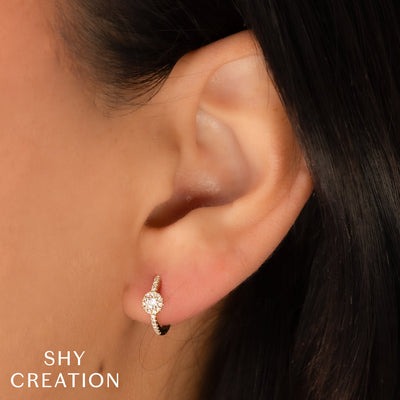 Shy Creation Eden Diamond Huggie Earrings