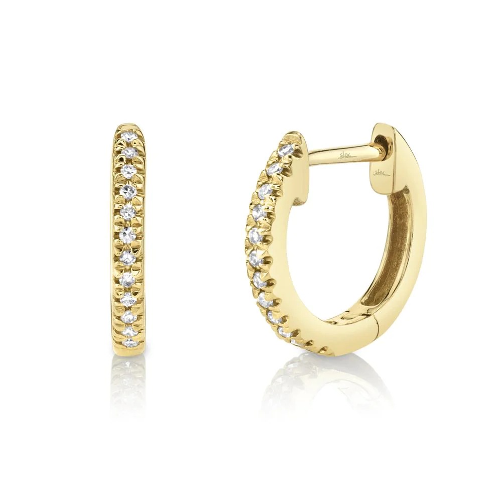 Shy Creation Diamond Huggie Earrings