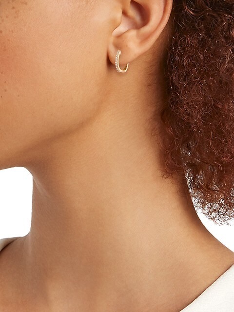 Roberto Coin Yellow Gold Diamond Hoop Earrings