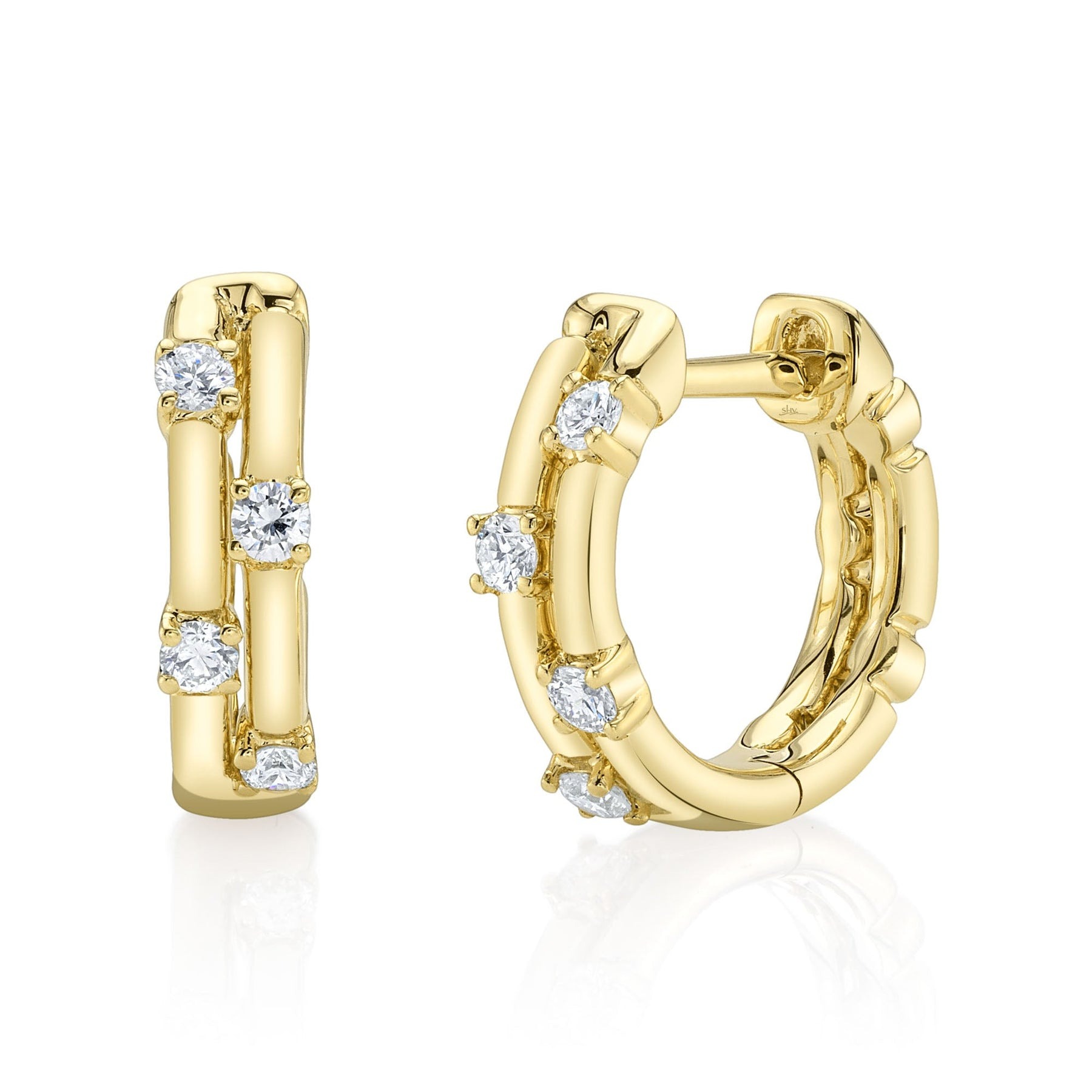 Shy Creation Kate Diamond Huggie Earrings (0.17 ct. tw.)