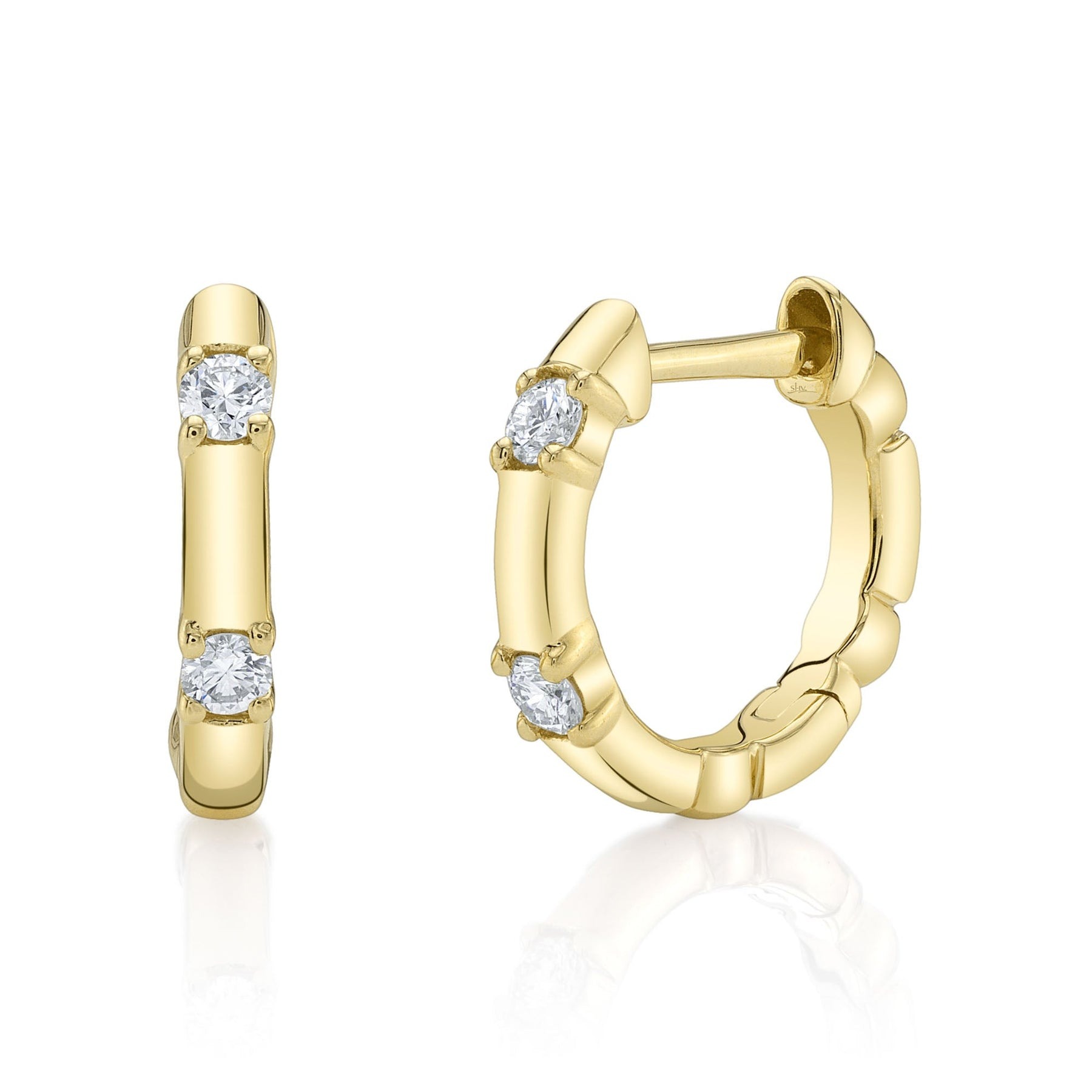 Shy Creation Kate Diamond Huggie Earrings