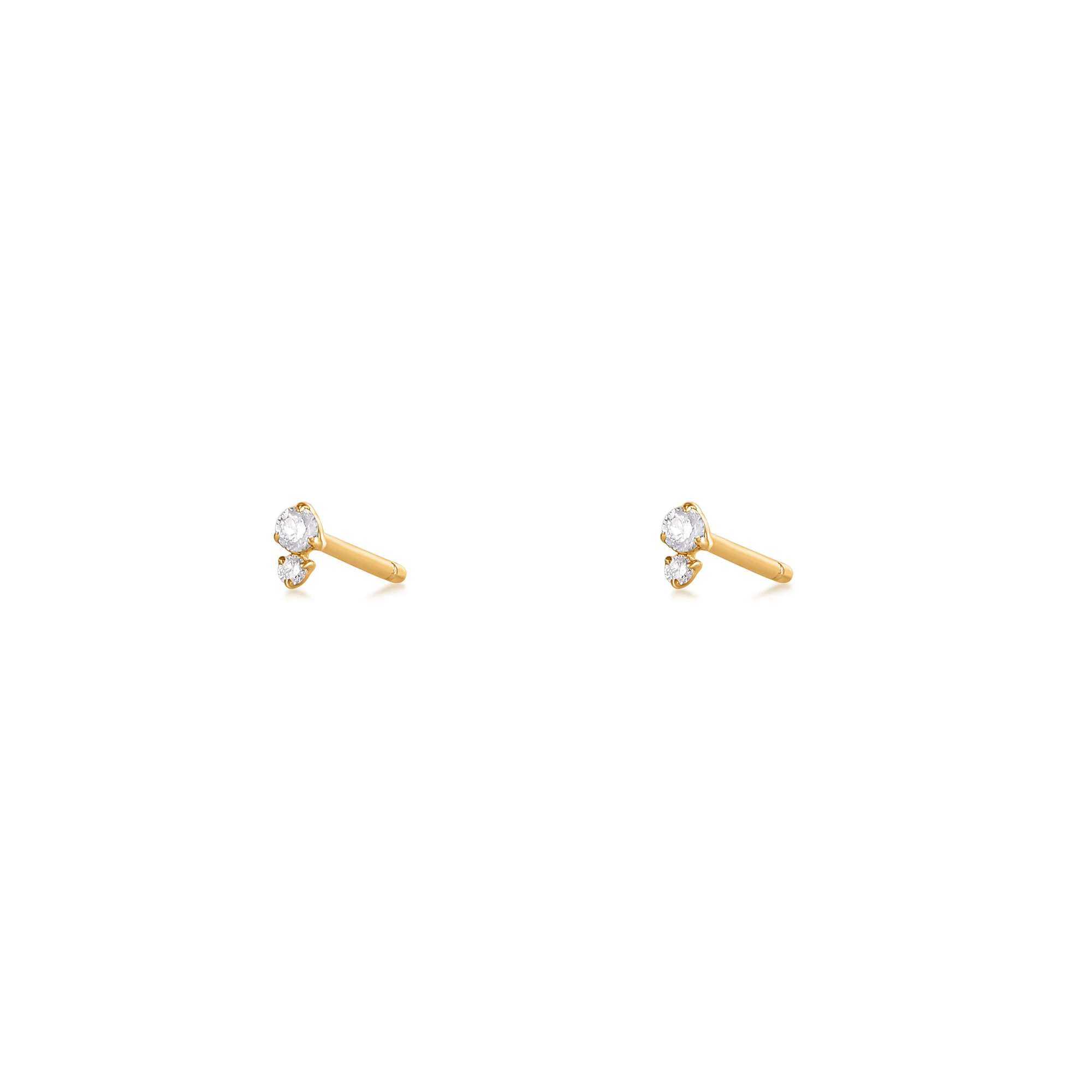 Aurelie Gi Avery Double Diamond Stud Earrings (0.074 ct. tw.)