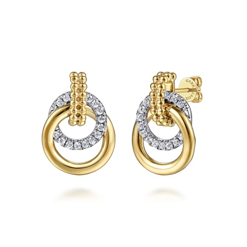 Gabriel & Co. Bujukan Two-Tone Diamond Stud Earrings (0.49 ct. tw.)