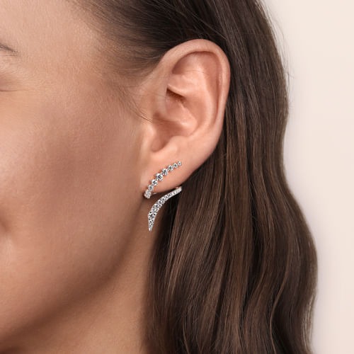 Gabriel & Co. Kaslique Graduating Diamond Bypass Stud Earrings (0.99 ct. tw.)