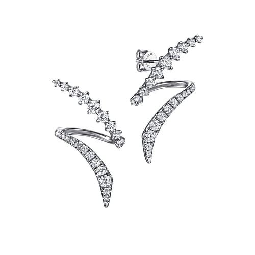 Gabriel & Co. Kaslique Graduating Diamond Bypass Stud Earrings (0.99 ct. tw.)
