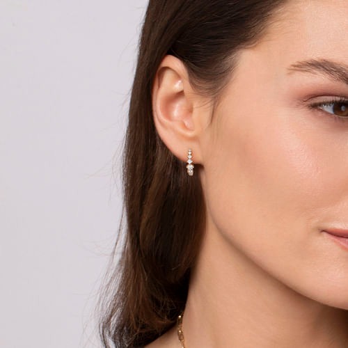 Gabriel & Co. Lusso Graduating Diamond Huggie Earrings