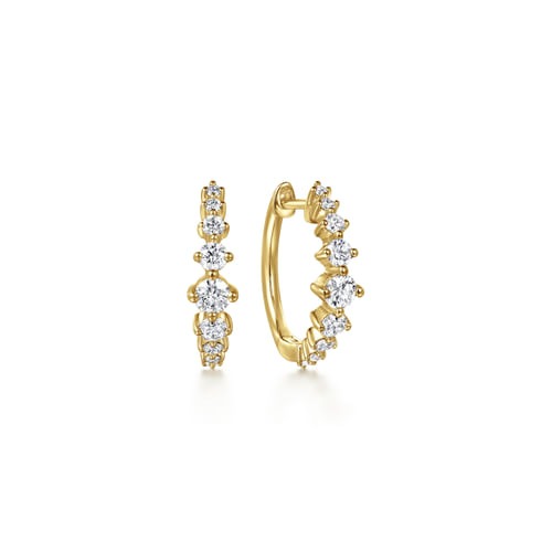 Gabriel & Co. Lusso Graduating Diamond Huggie Earrings