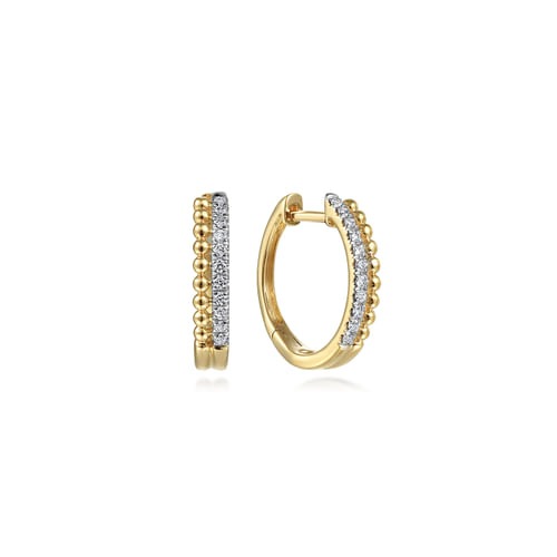 Gabriel & Co. Bujukan Pave 10mm Diamond Huggie Earrings
