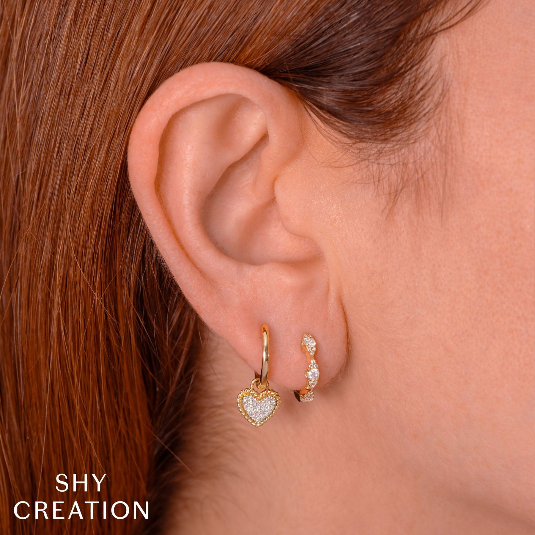 Shy Creation Kate Diamond Huggie Hoop Earrings