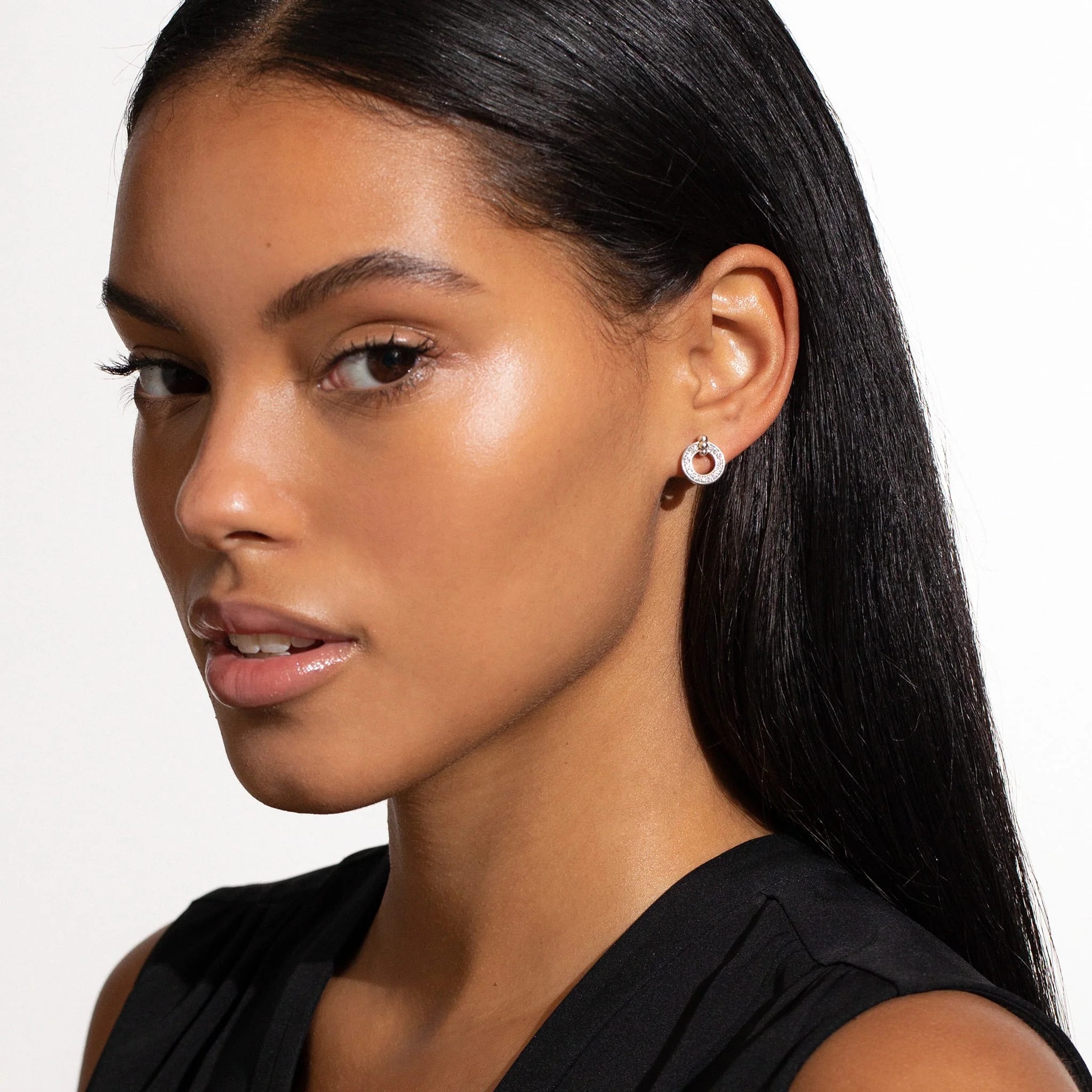LAGOS Caviar Spark Diamond Circle Earrings