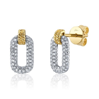 Shy Creation Kate Two-Tone Diamond Dangle Earrings (0.29 ct. tw.)
