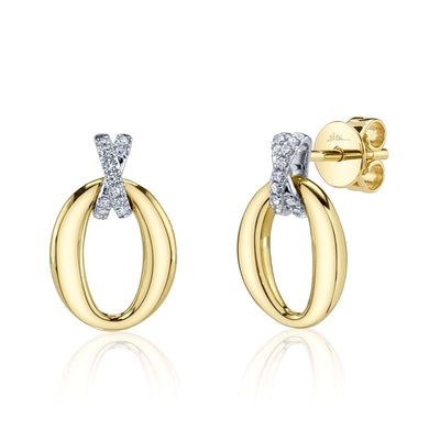Shy Creation Kate Diamond Oval Earrings (0.07 ct. tw.)