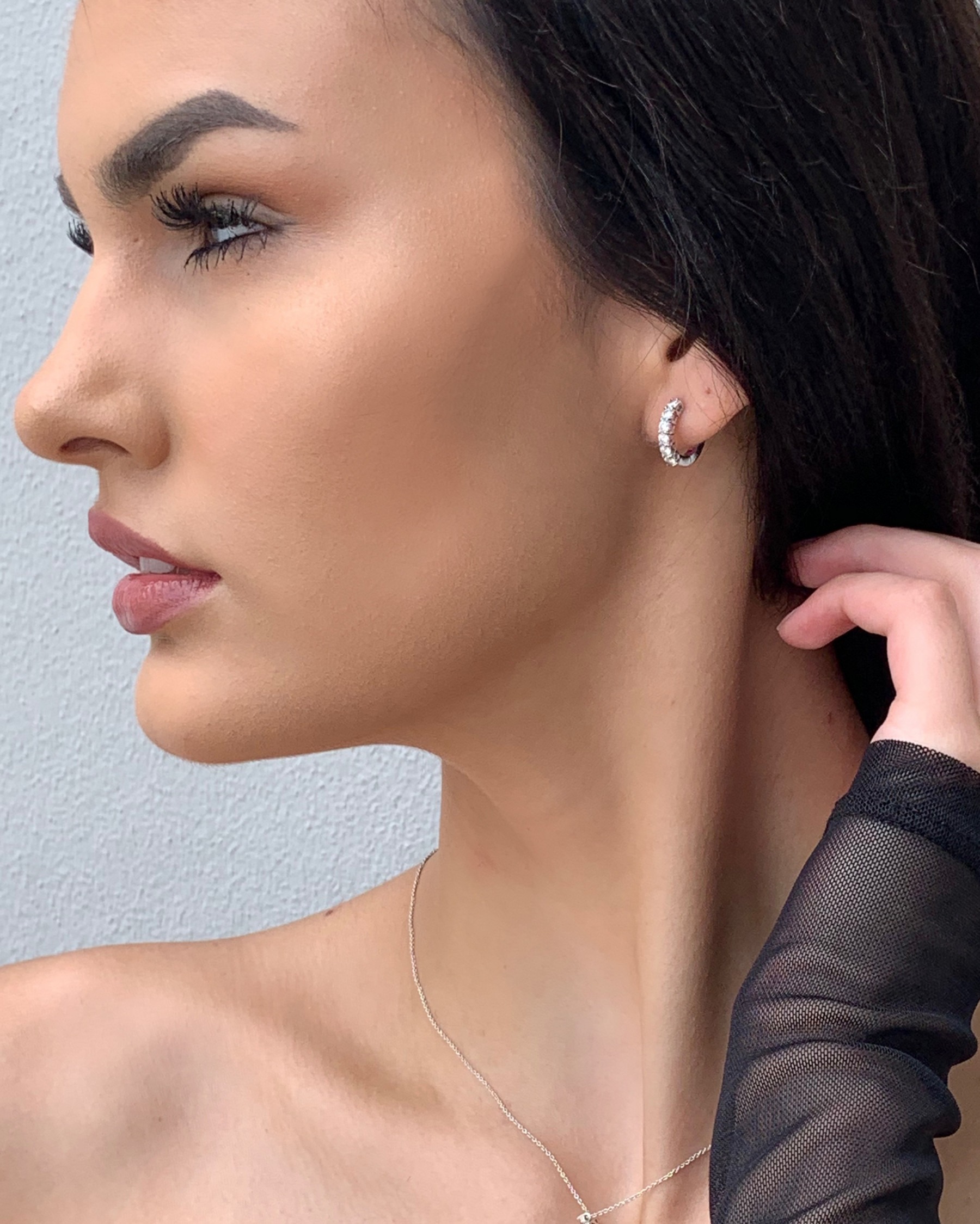 Roberto Coin Perfect Diamond Hoop Earrings