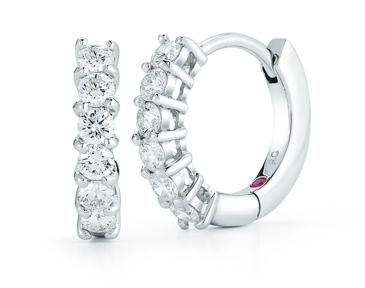 Roberto Coin Perfect Diamond Hoop Earrings