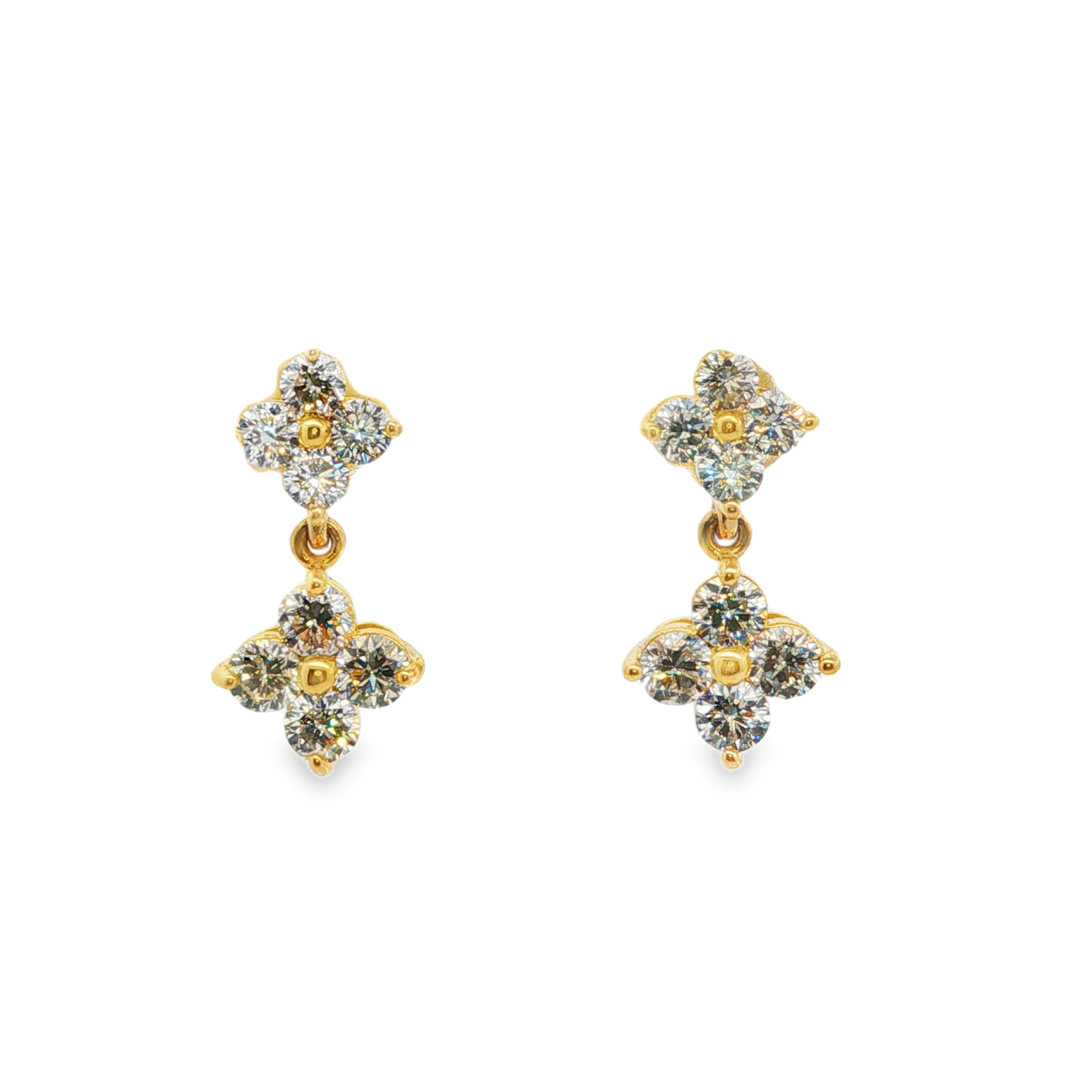 Clara by Martin Binder Double Clover Flower Dangle Earrings (1.53 ct. tw.)