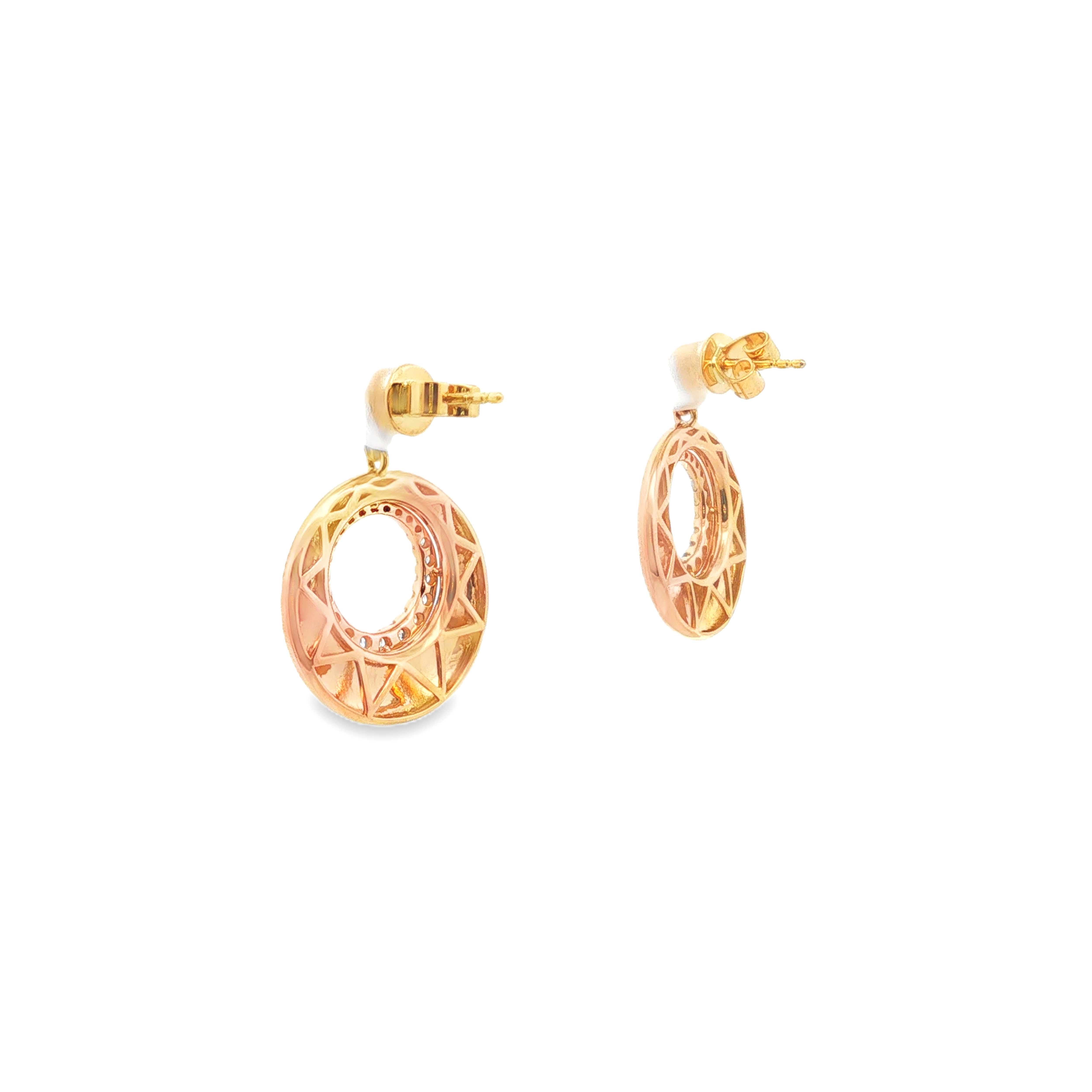 Clara by Martin Binder Two-Tone Diamond Circle Dangle Earrings (0.45 ct. tw.)