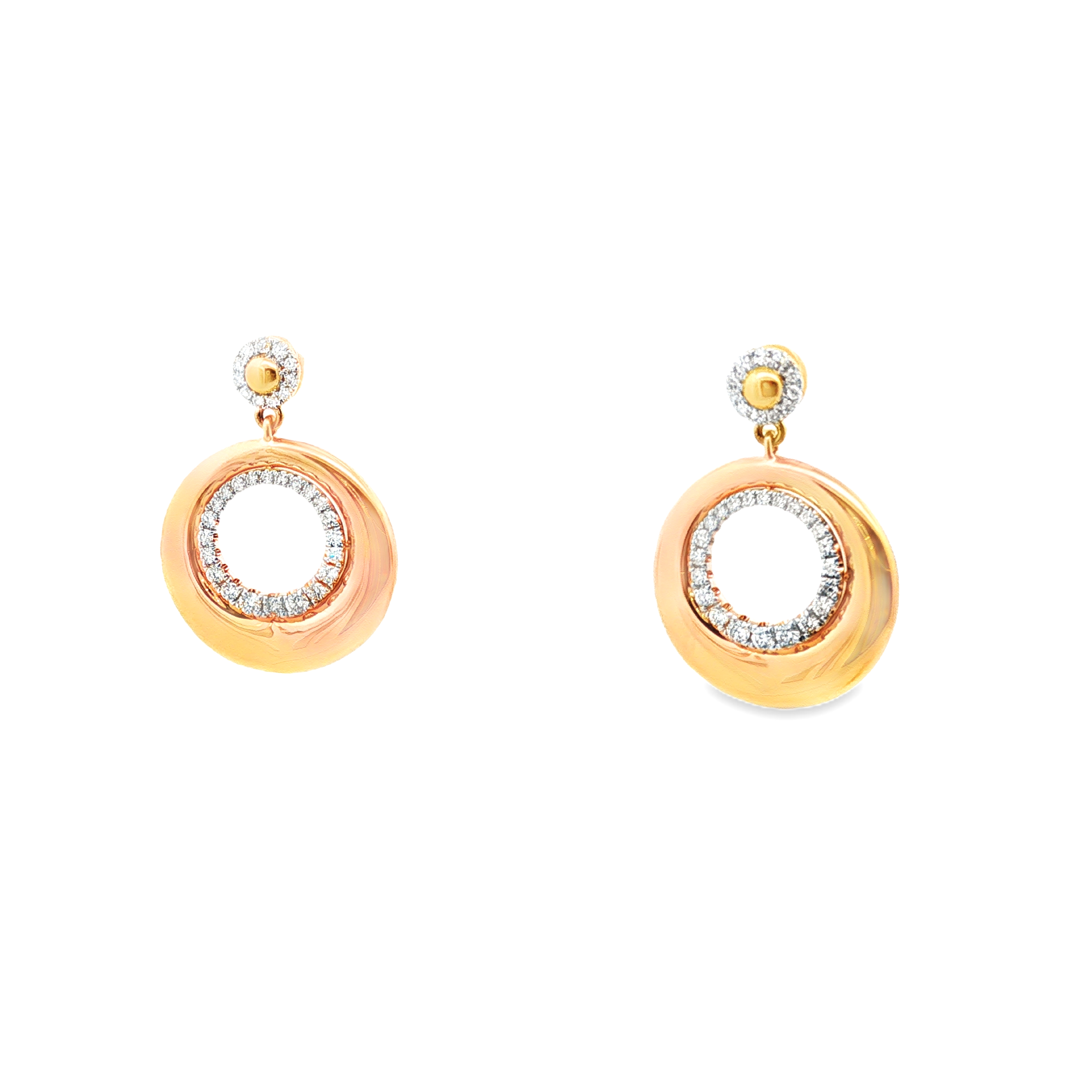 Clara by Martin Binder Two-Tone Diamond Circle Dangle Earrings (0.45 ct. tw.)