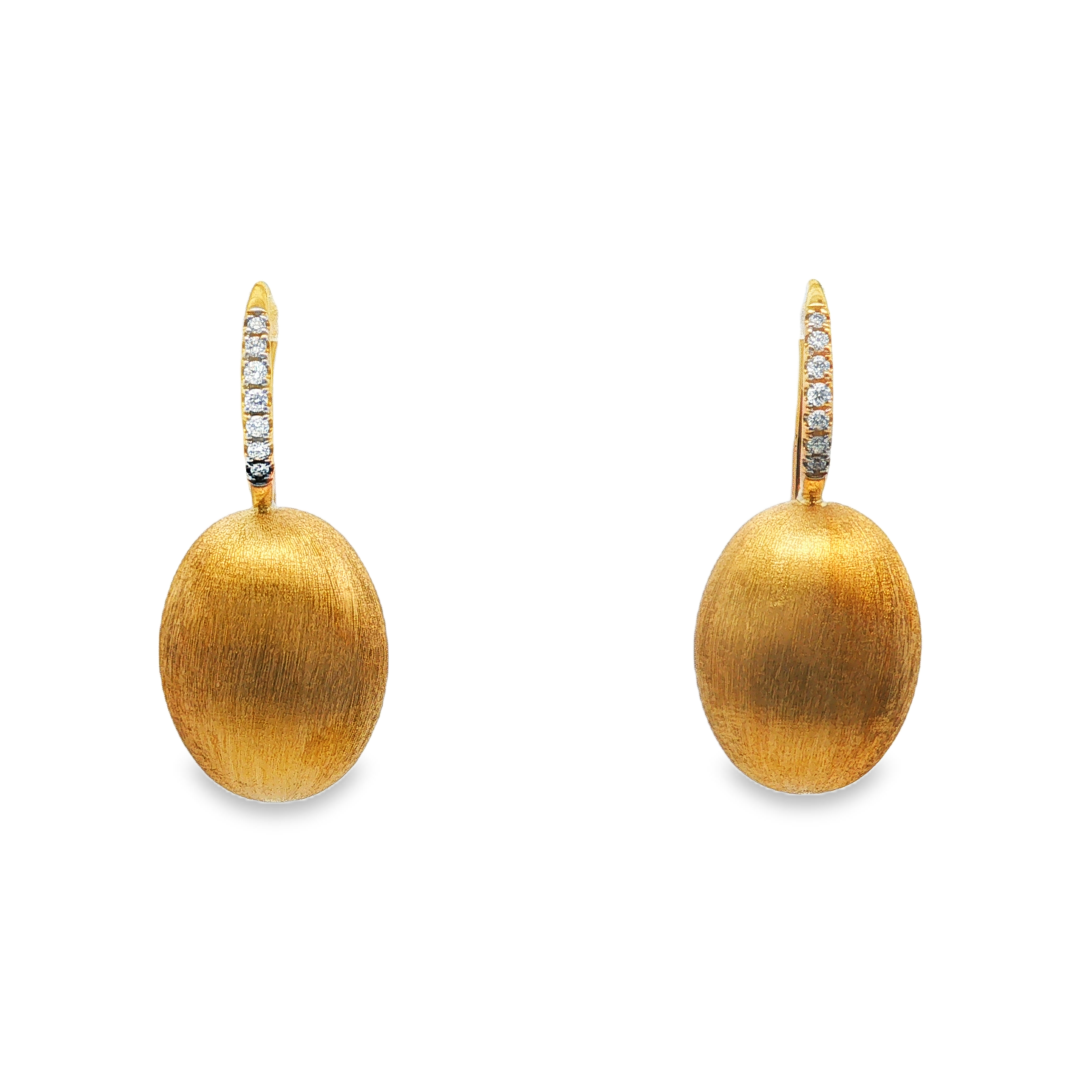 Estate by Martin Binder Satin Diamond Ball Drop Earrings