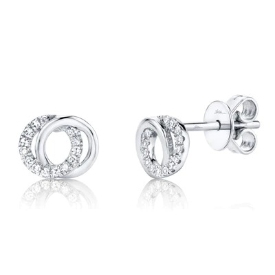Shy Creation Love Knot Circle Diamond Earrings